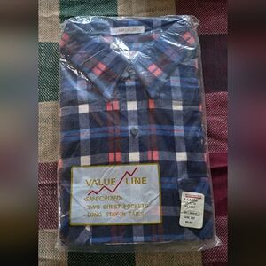 Value Line Blue Plaid Men's Shirt